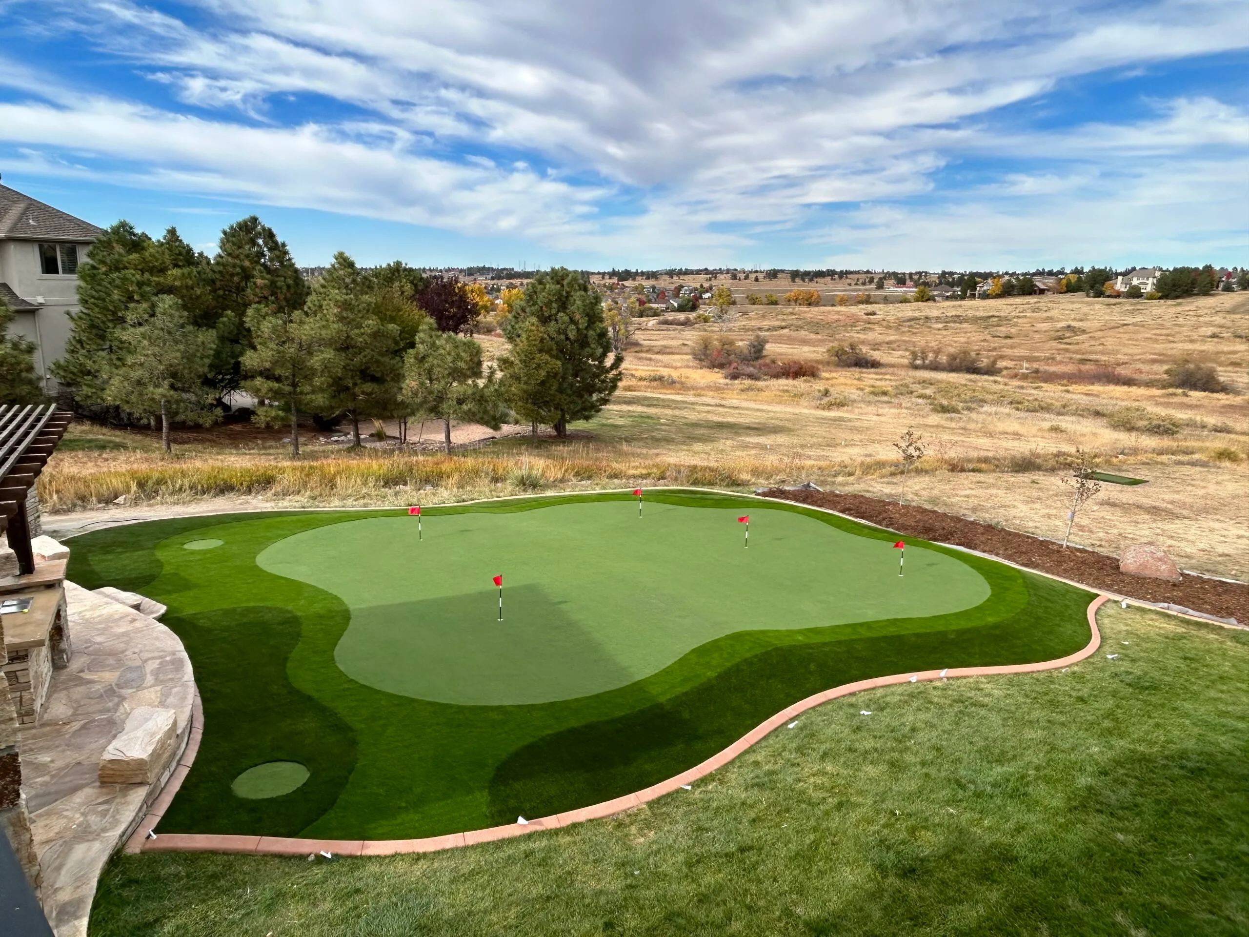 Artificial putting green installation in Dallas, TX