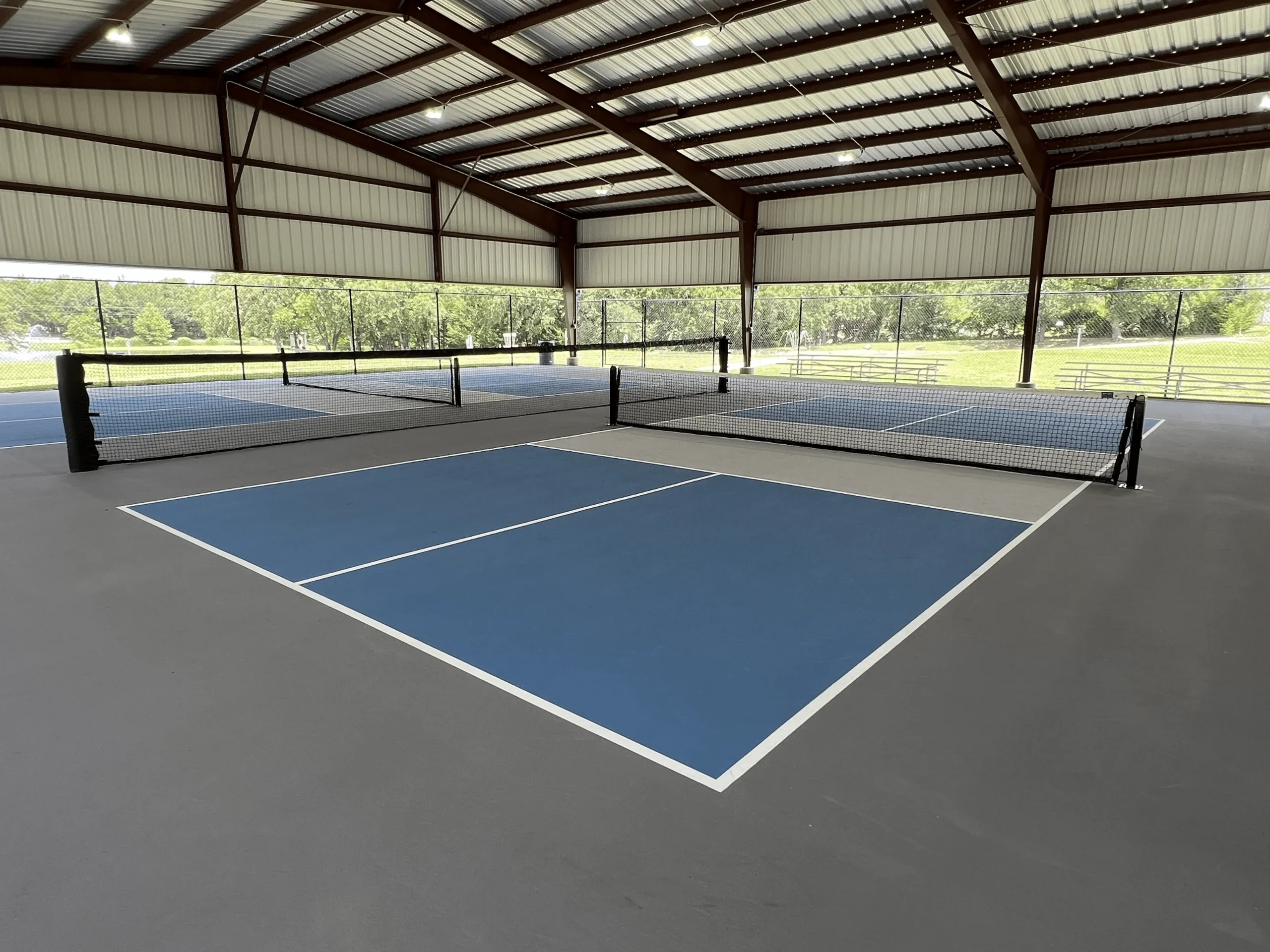 Hard court pickleball court construction in Dallas